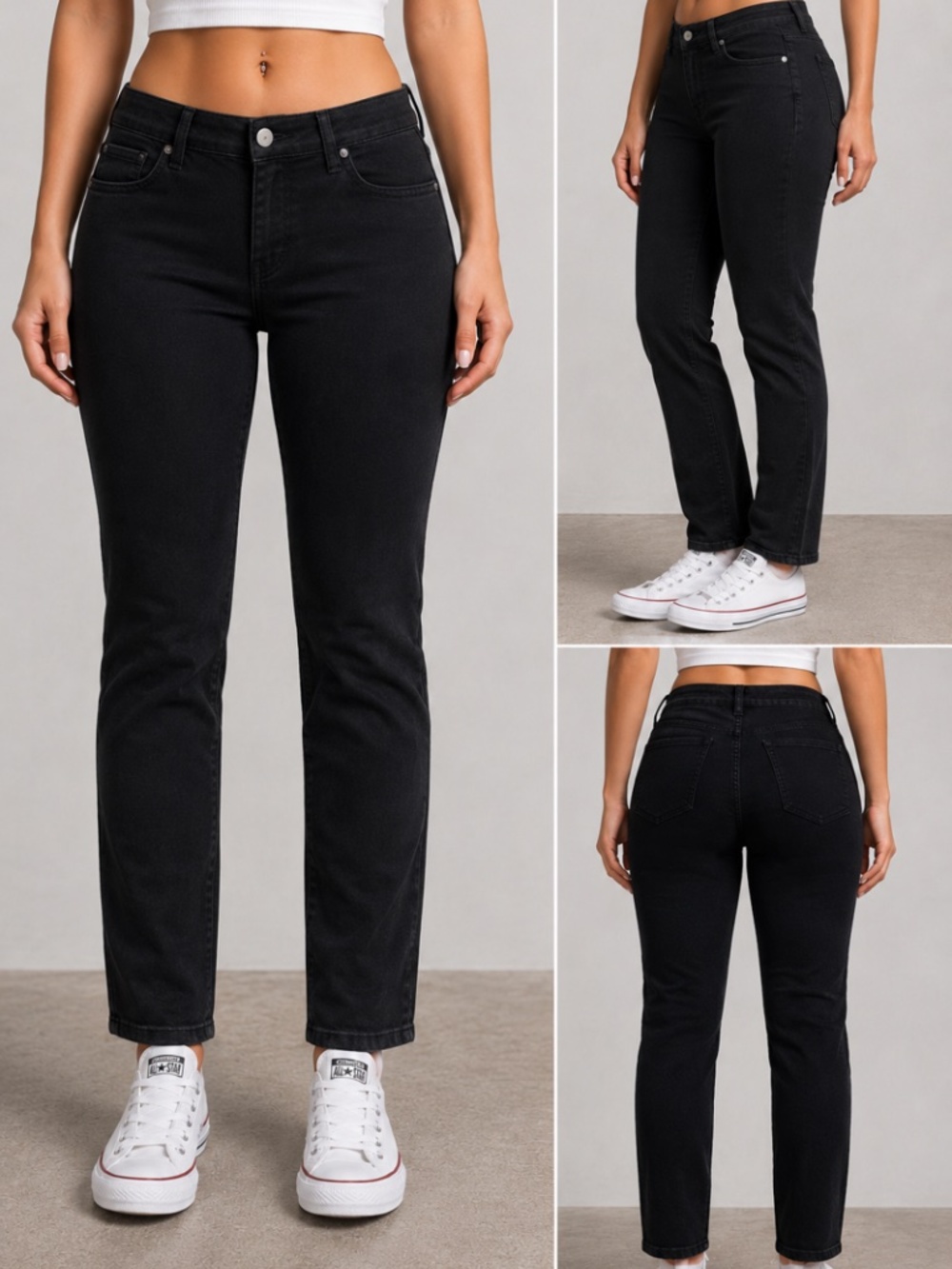 Old Navy  ~FLIRT~  Black Denim, Low-Rise, Tapered Leg, Size 6 Petite, Jean Pants